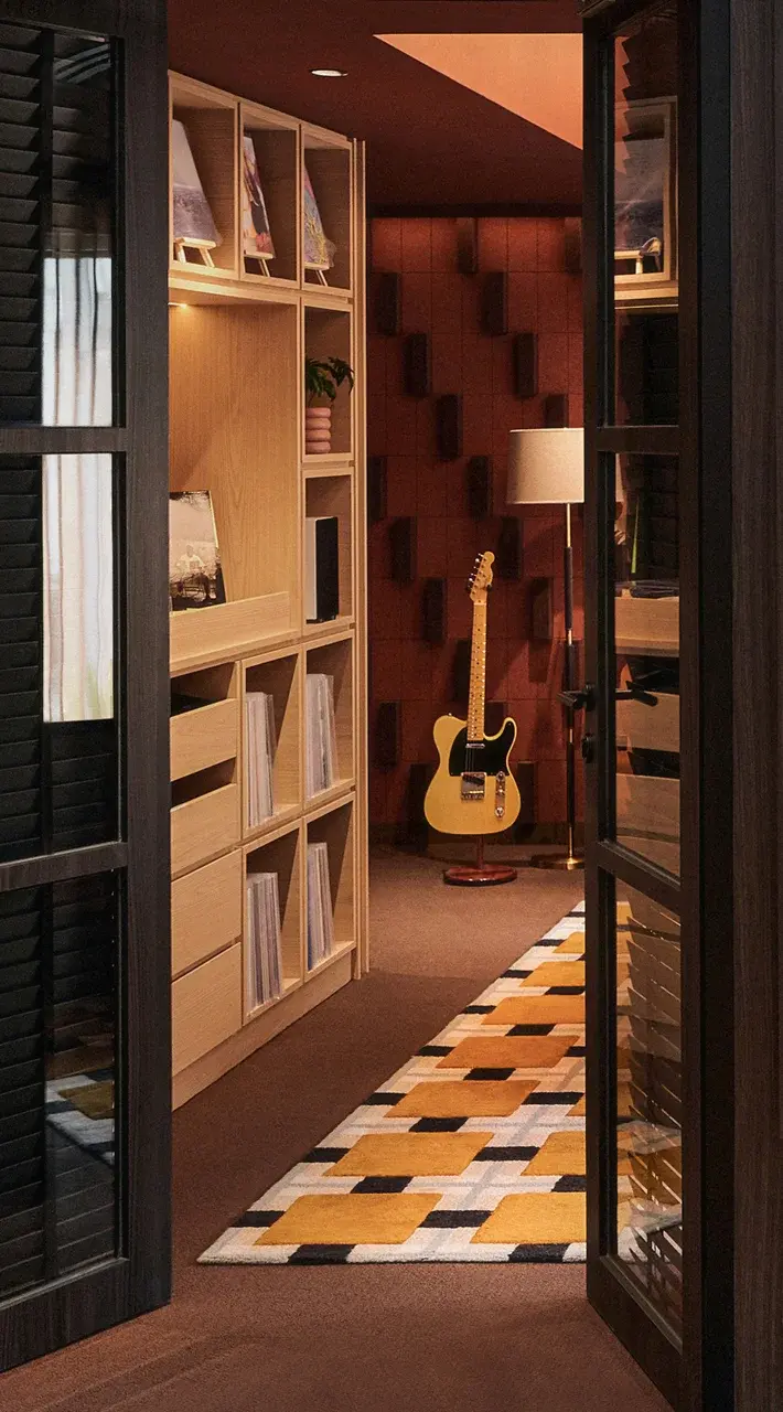 A guitar in the corner